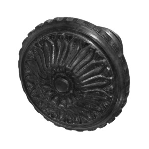 Pommeauau de porte en noir - motif décoré - aspect fonte