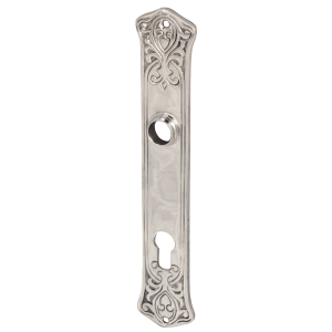 Porte longue Art Nouveau nickelé, poli miroir | forme exceptionnelle en argent