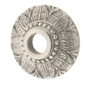 Rosette pour béquille laiton, Art Nouveau - motif floral | argent