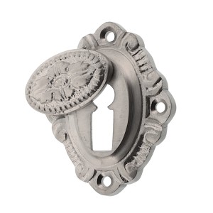 rosette de trou de serrure en laiton, Art Nouveau - design en forme de losange | argent